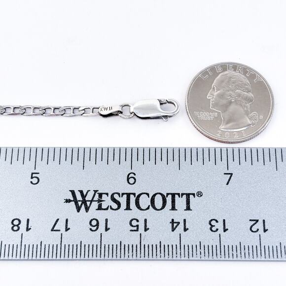 Vintage Italy Sterling Silver 925 Anchor Chain ID Bracelet 6.5" - Picture 2 of 6